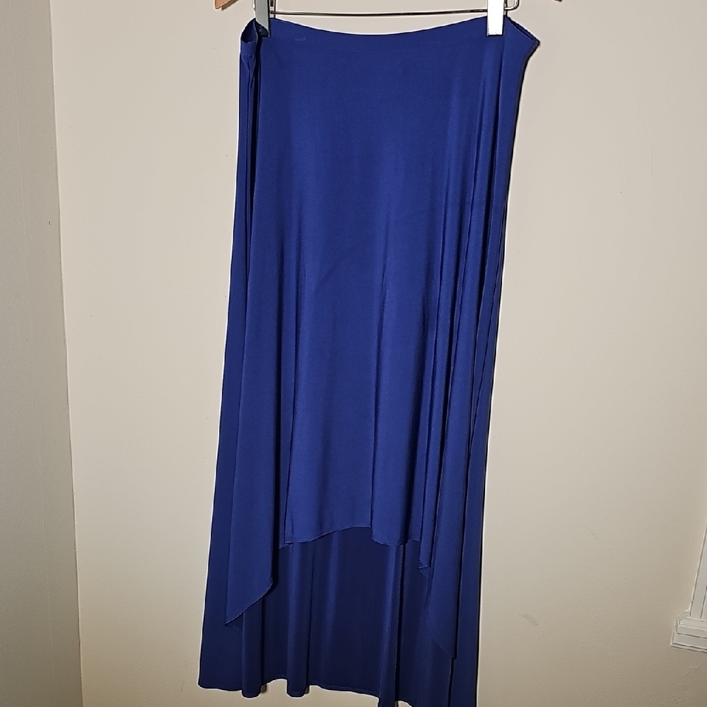 Elegant Blue Women's Skirt, By Chicos. High/low. Size 2(large) Elastic Waist